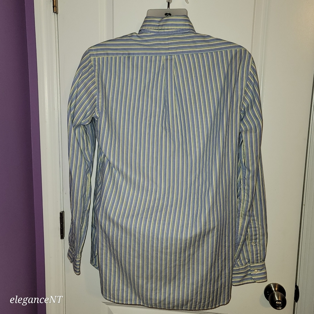 Ralph Lauren Men's Blue Striped Button Down Shirt  Sz: 15/38 - Picture 4 of 9